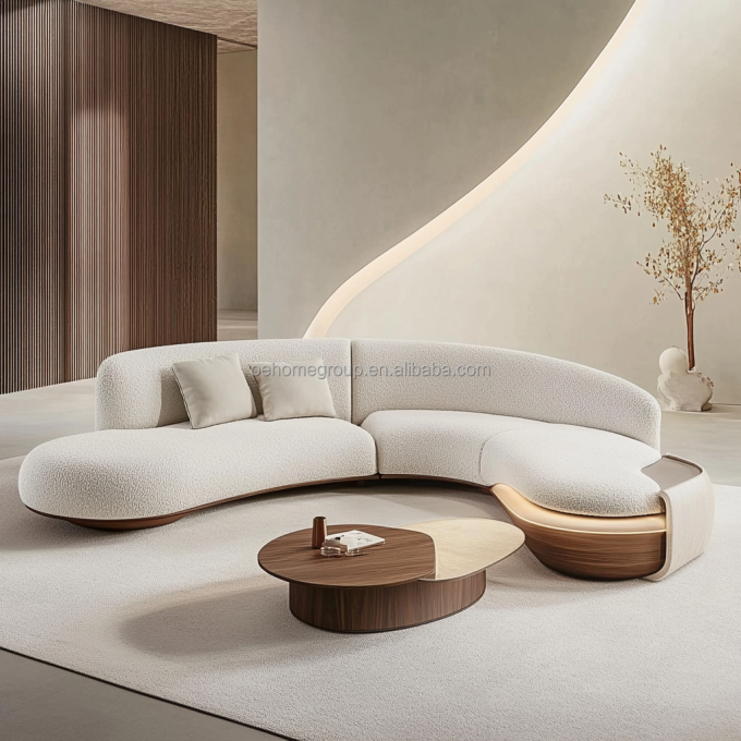 턱대고 뒤 Modern Walnut Wood Floor Corner Sofa With Special Shape Corner Leg Design And Imperial Concubine Technology (특별한 모양의 턱대고 다리 디자인과 제국 부부의 기술) 1