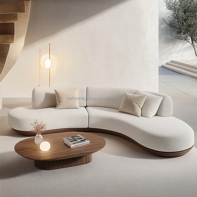 턱대고 뒤 Modern Walnut Wood Floor Corner Sofa With Special Shape Corner Leg Design And Imperial Concubine Technology (특별한 모양의 턱대고 다리 디자인과 제국 부부의 기술) 2