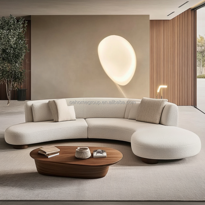턱대고 뒤 Modern Walnut Wood Floor Corner Sofa With Special Shape Corner Leg Design And Imperial Concubine Technology (특별한 모양의 턱대고 다리 디자인과 제국 부부의 기술) 3