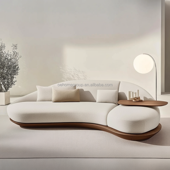 턱대고 뒤 Modern Walnut Wood Floor Corner Sofa With Special Shape Corner Leg Design And Imperial Concubine Technology (특별한 모양의 턱대고 다리 디자인과 제국 부부의 기술) 4